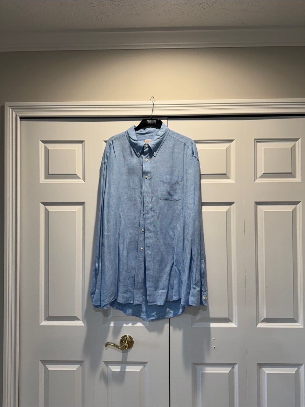 Brooks Brothers Light Blue Linen Button-Down Dress Shirt